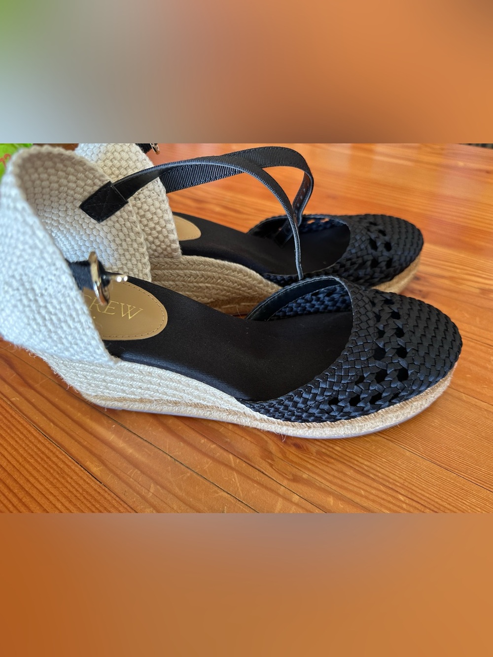 JCrew Crochet espadrille wedges. Size 6.5